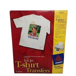 Avery T shirt Transfers for Inkjet Printers 3 Sheets 3271